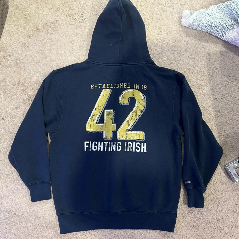 Notre Dame Fighting Irish Hoodie Mens Large Navy Jansport NCAA Pullover - Picture 3 of 8